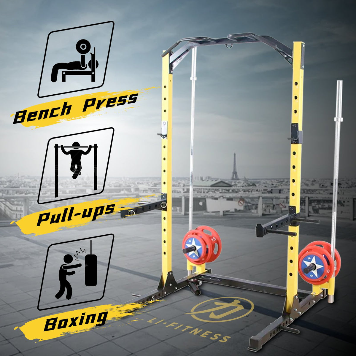 Multi-Function Adjustable Power Rack Exercise Squat Stand β LiFitness.au