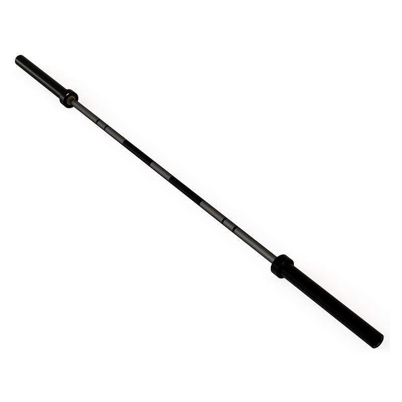BLACK Olympic Barbell Bar 2.2m Weight Bar with Two Spring Collars